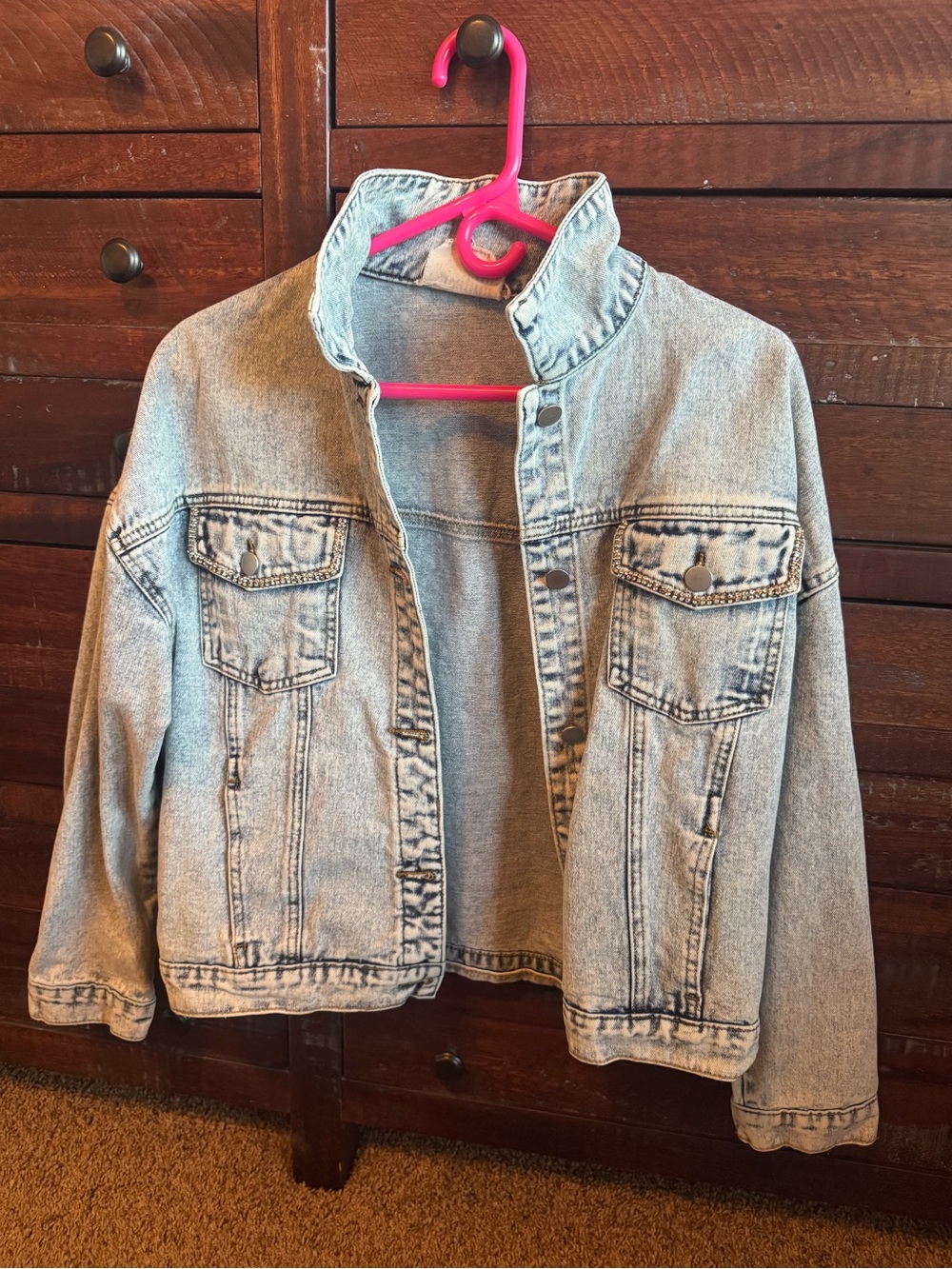 Savanna Jane Light Blue Washed Denim Jacket